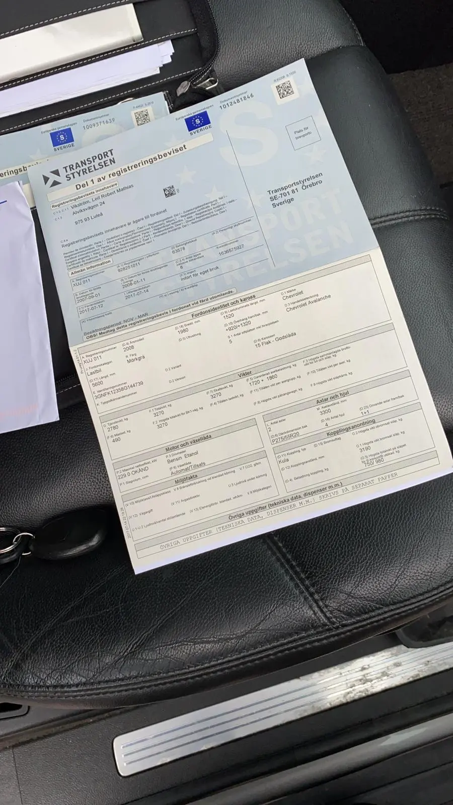 Ruotsin registreringsbevis